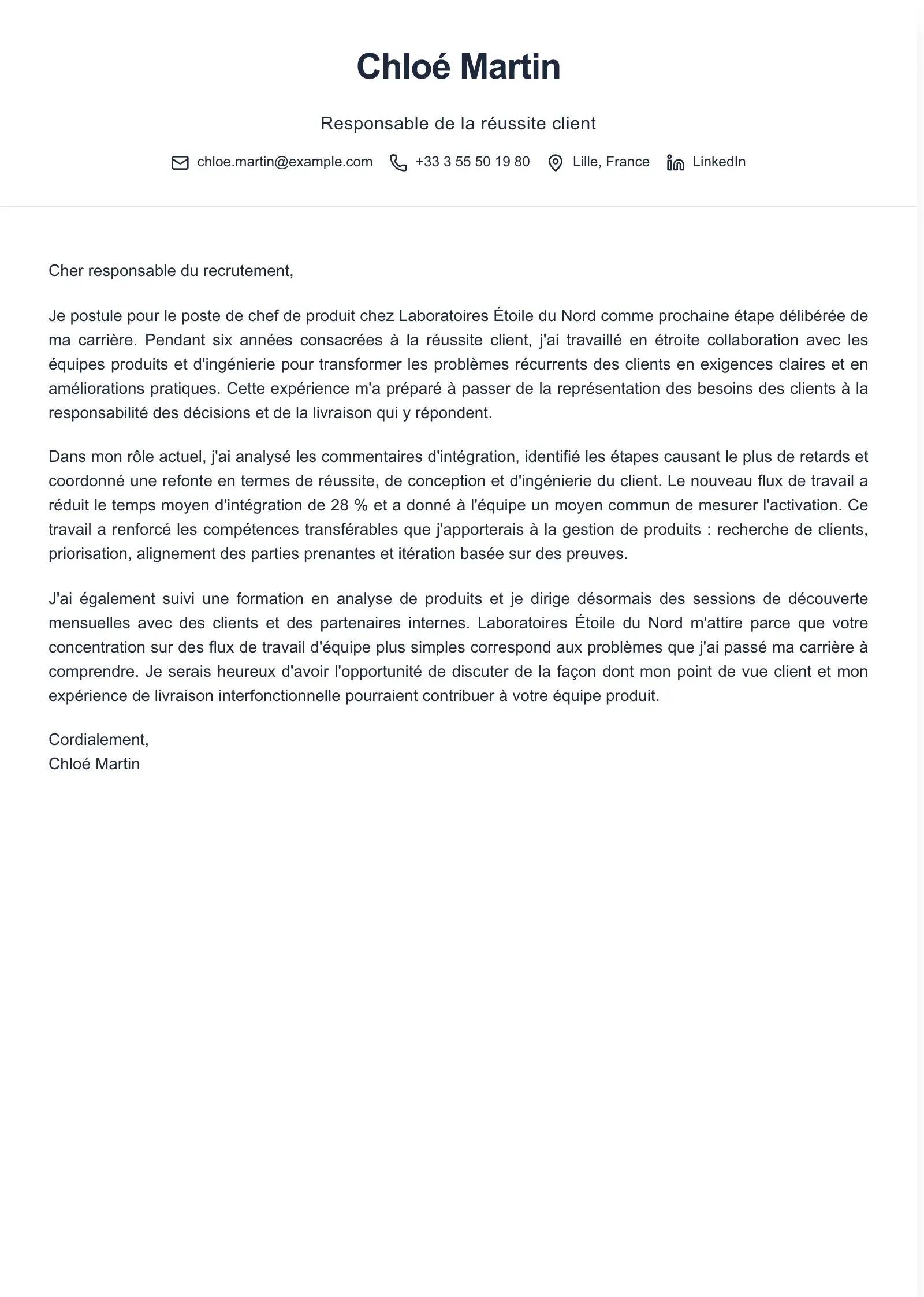 Utilisez ce modèle de lettre de motivation pour une reconversion professionnelle