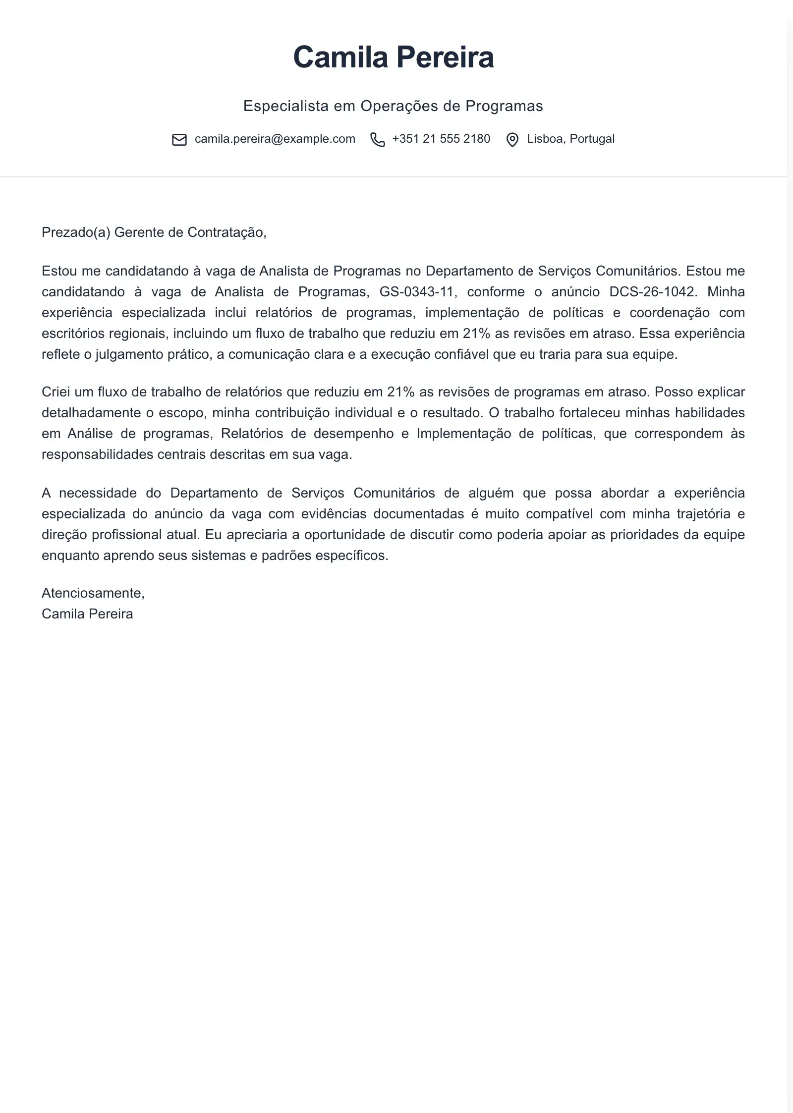 Use este modelo para uma carta de candidatura federal