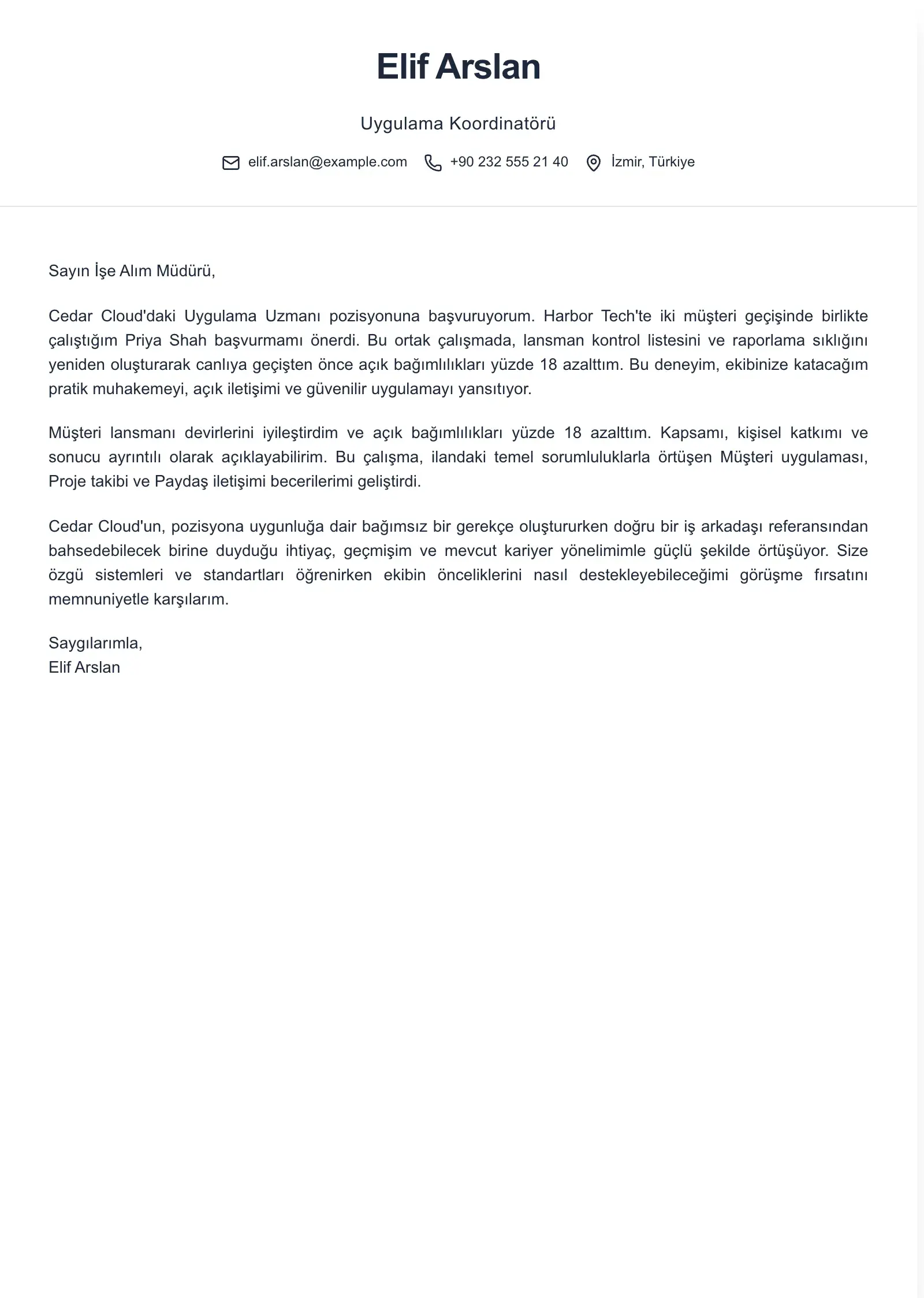 Yönlendirmeli başvuru için bu şablonu kullanın