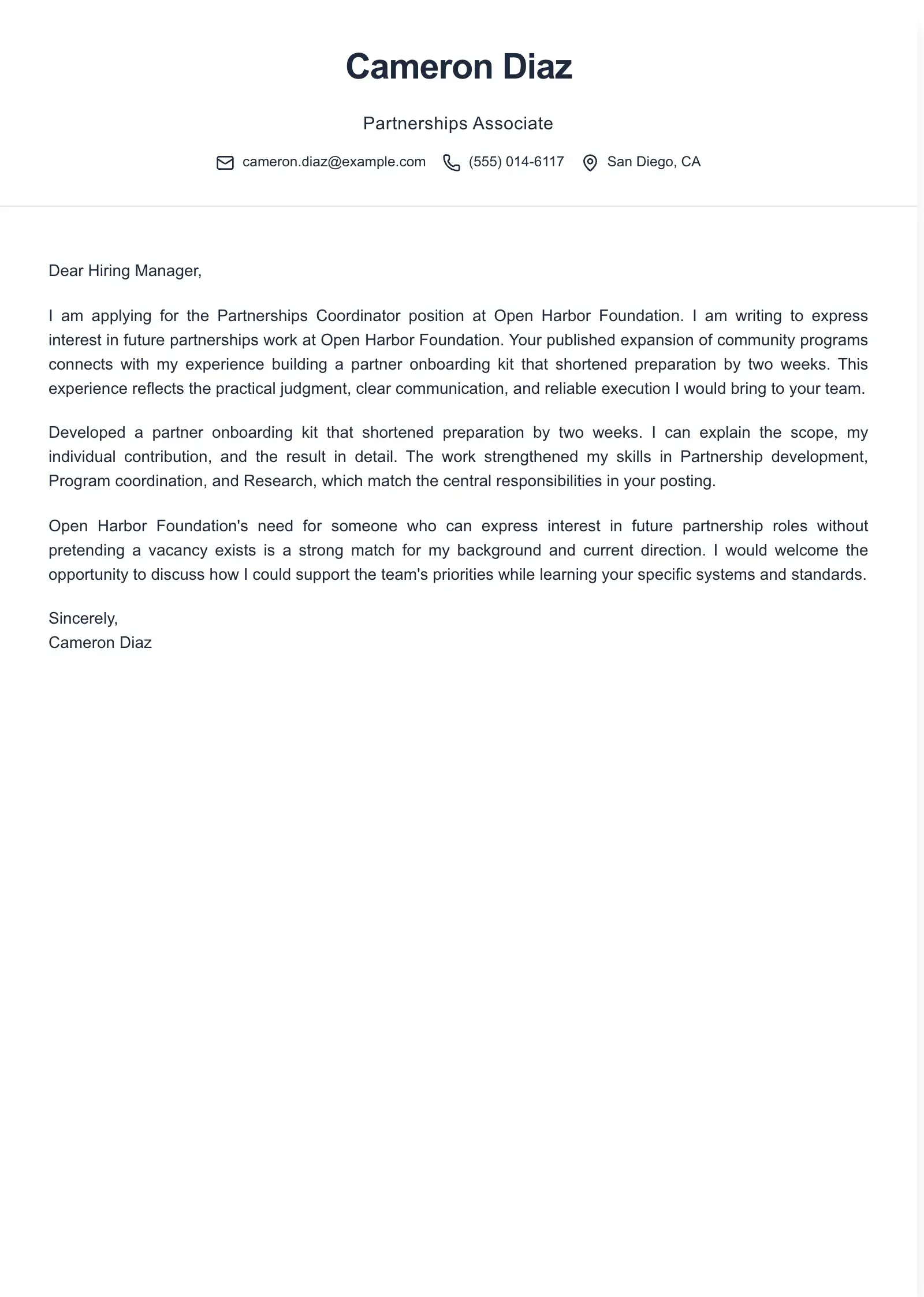 Use this template for a letter of interest