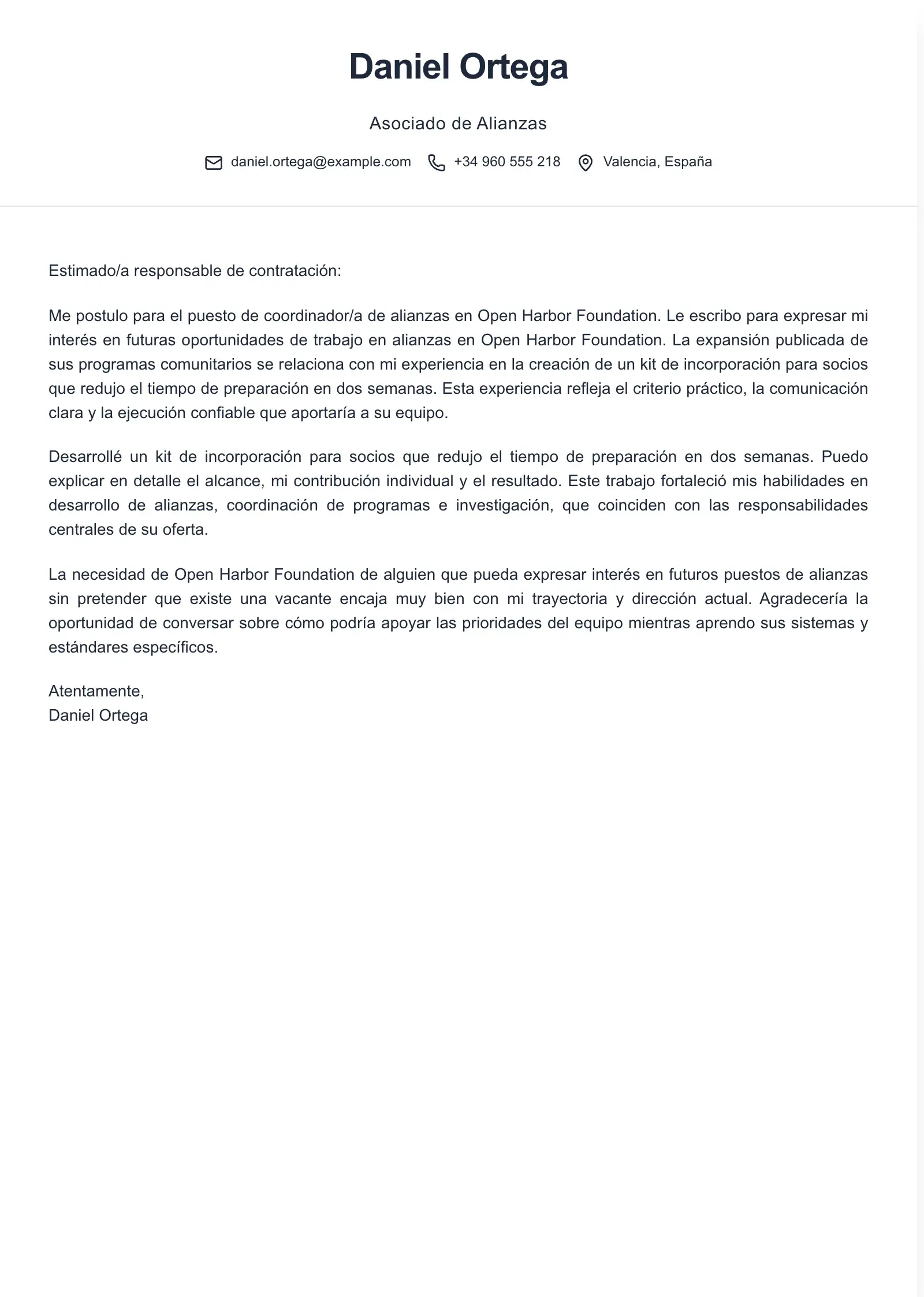 Utiliza esta plantilla para una carta de interés