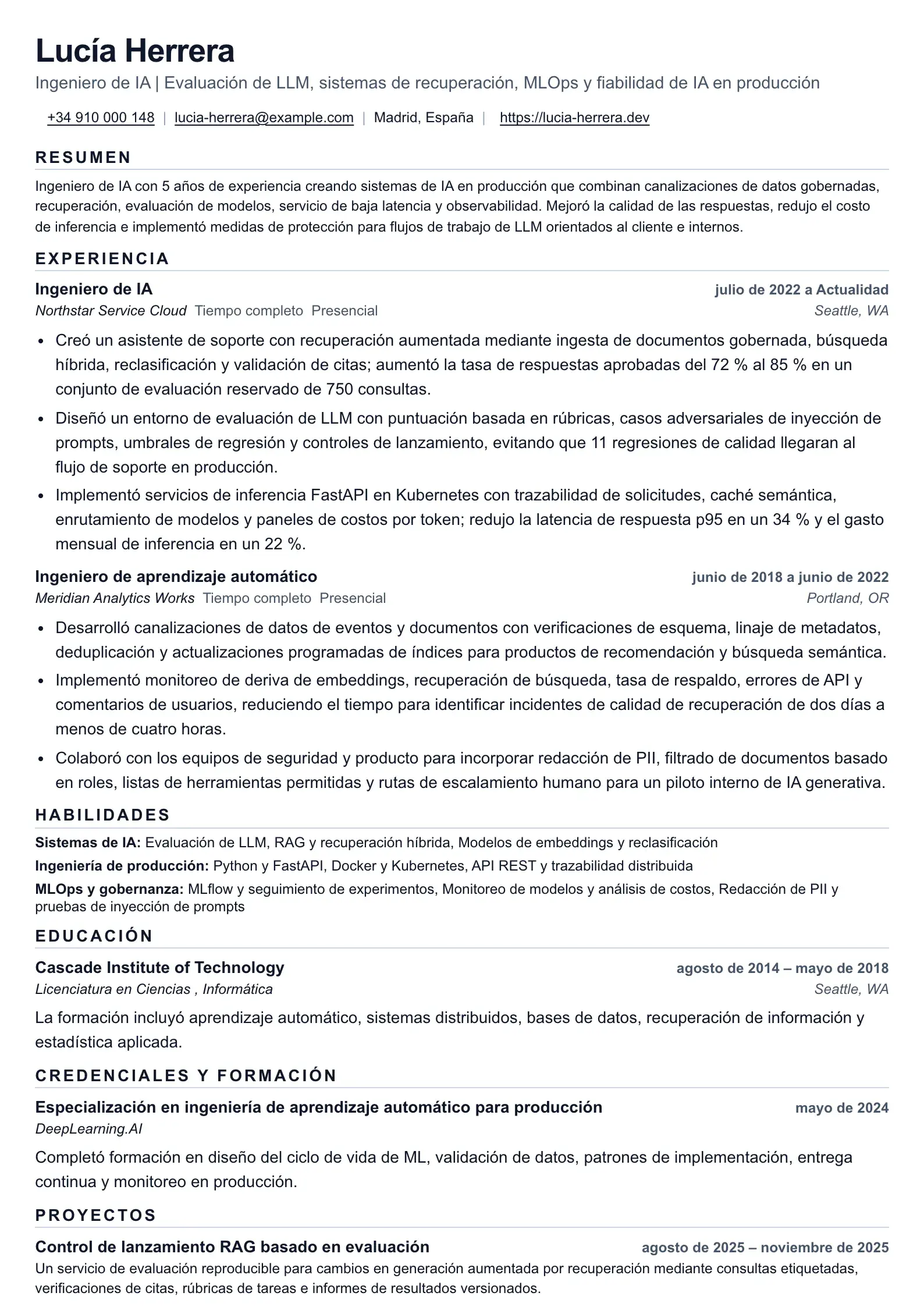 CV de Ingeniero de IA Atlas