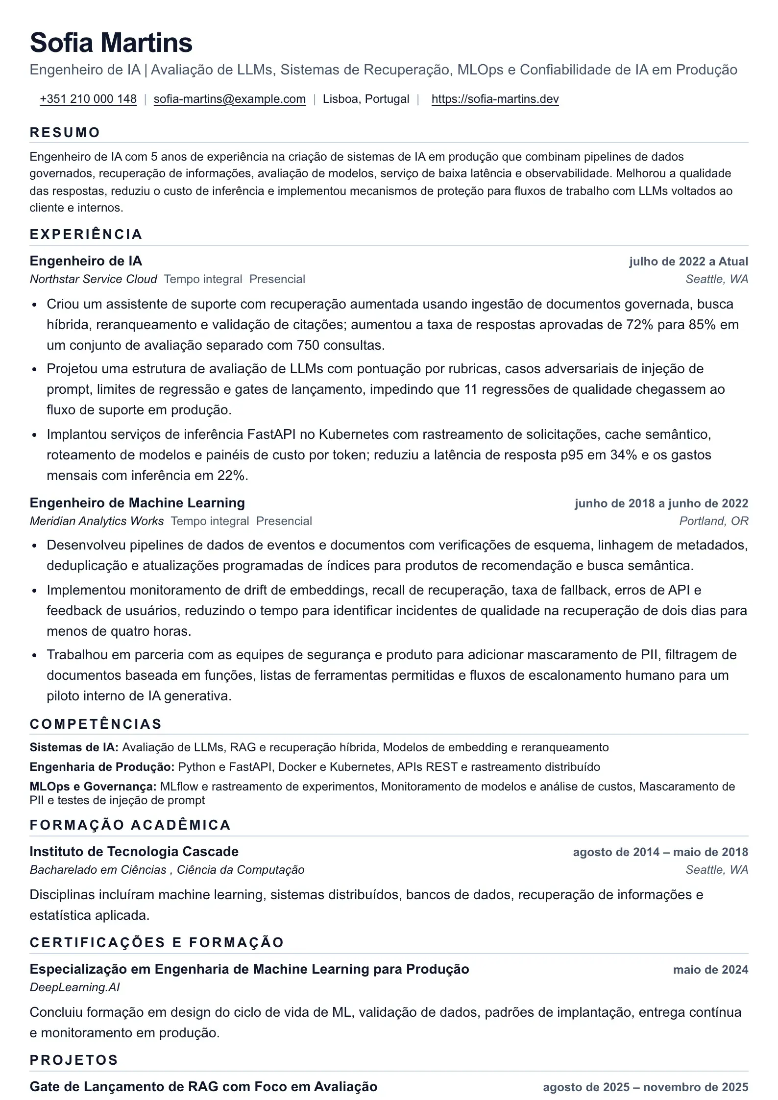 Currículo Atlas para Engenheiro de IA