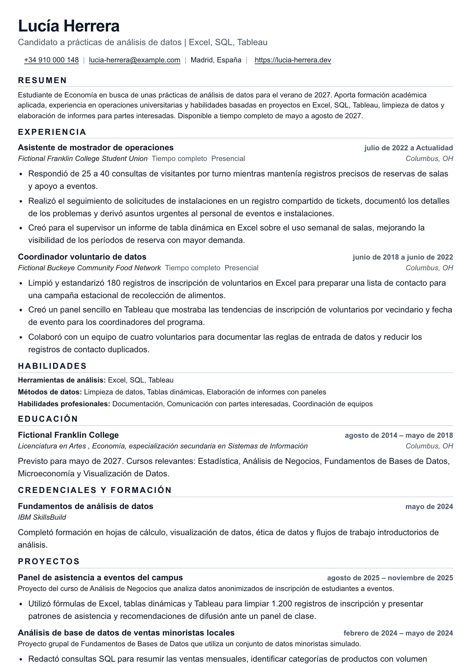 Currículum para pasantía Atlas