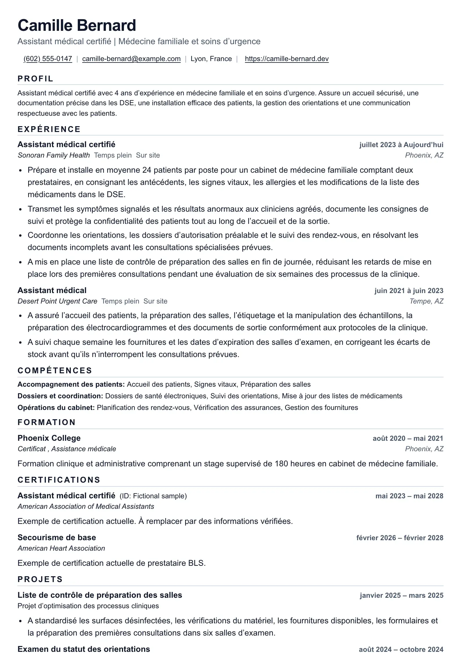 Utilisez ce modèle de CV pour vos candidatures d’assistant médical
