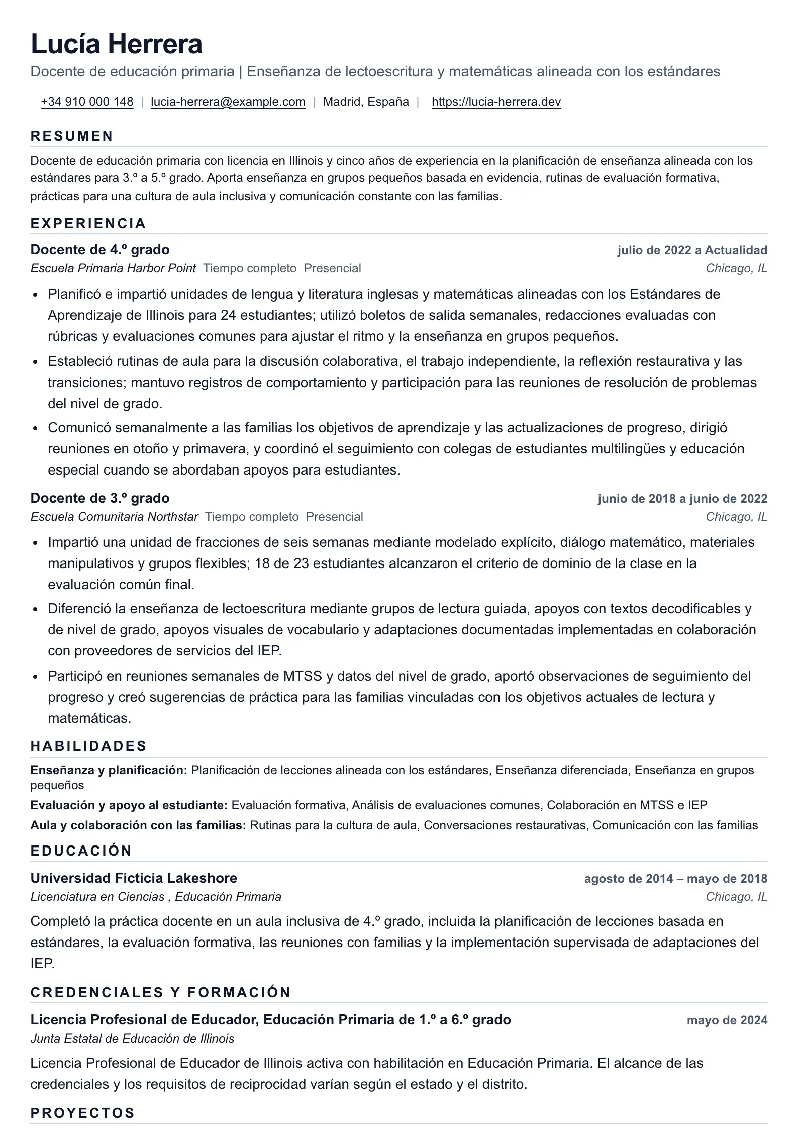 Currículum de docente para instrucción basada en estándares