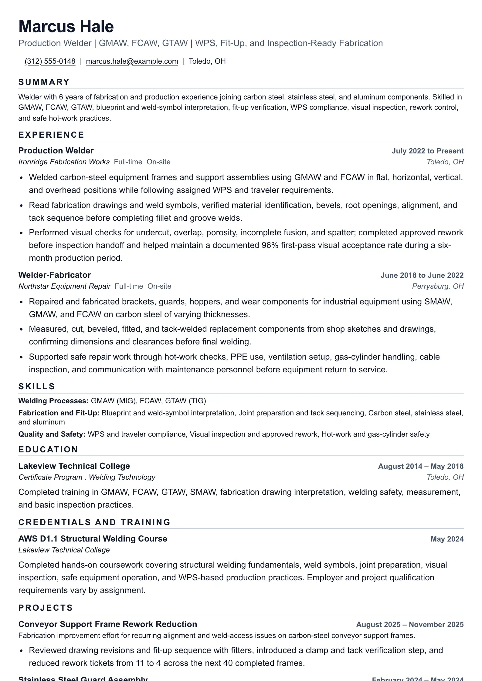 Meridian Welder resume