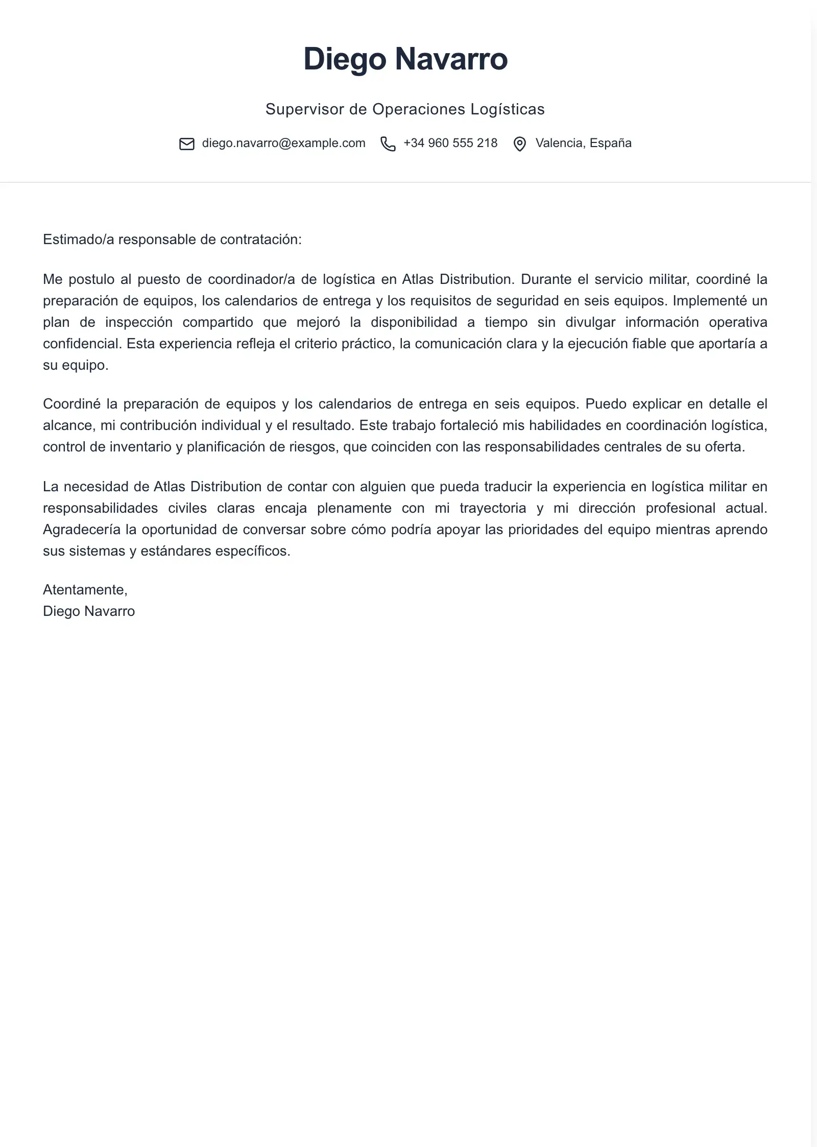 Usa esta plantilla para traducir la experiencia militar