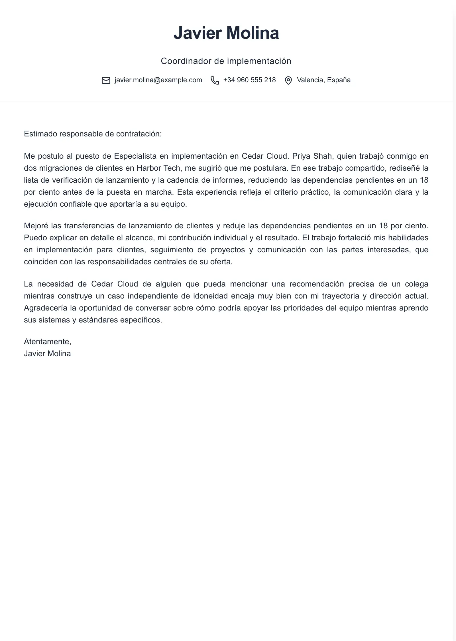 Utiliza esta plantilla para una solicitud con referencia